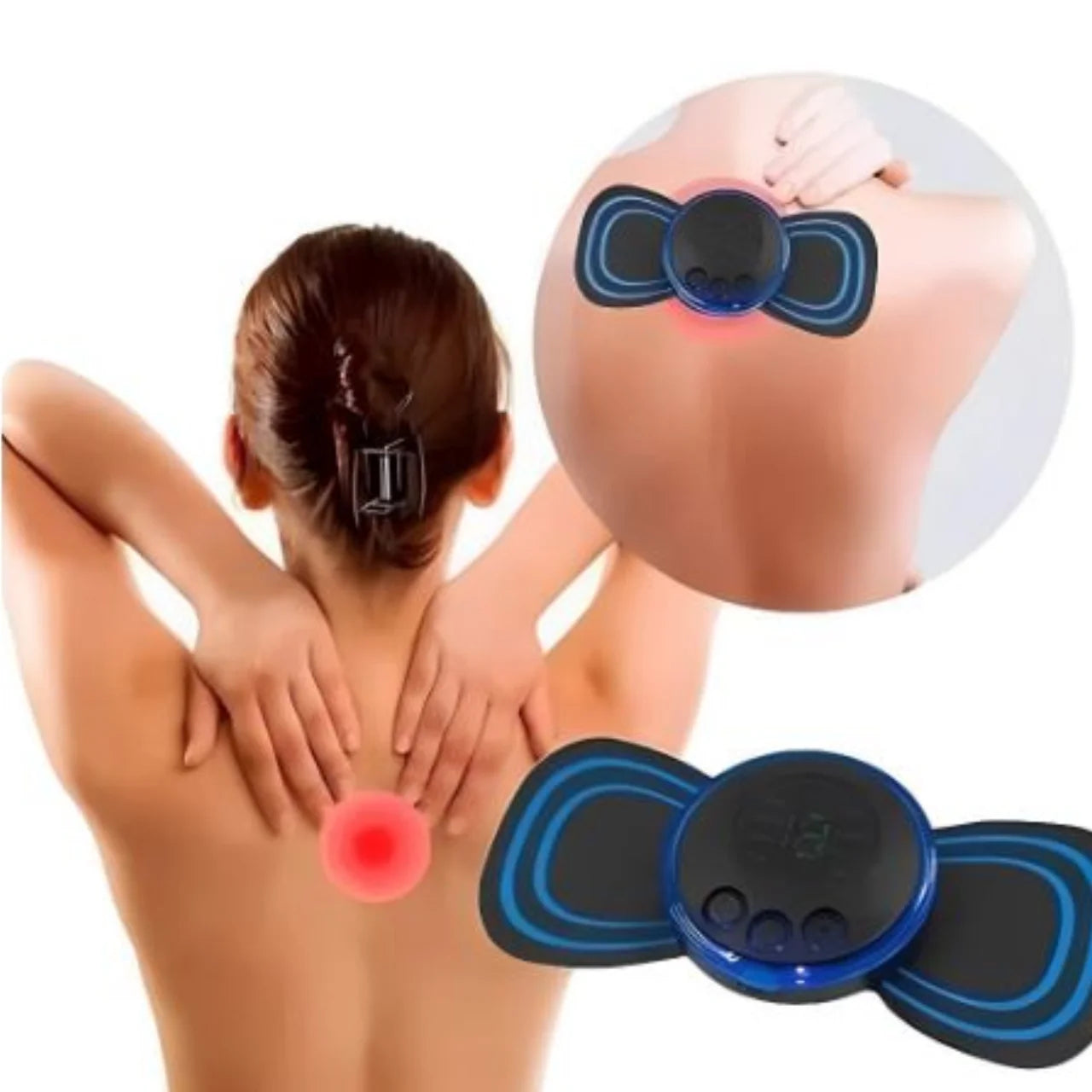 Massageador Elétrico Portátil EMS – Alívio de Dores Musculares em Minutos